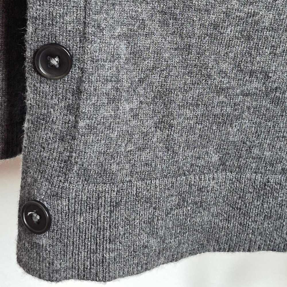 Talbots Petites Gray Lambswool Blend Button Side Crewneck Sweater Size P - Picture 7 of 8